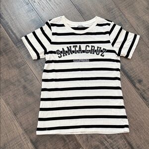 As New LCW VISION  Santa Cruz Black and White Striped Tee SIZE XS